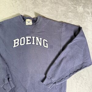 Vintage Oarsman 913 Boeing Crewneck Sweatshirt Navy Blue Size S 90's
